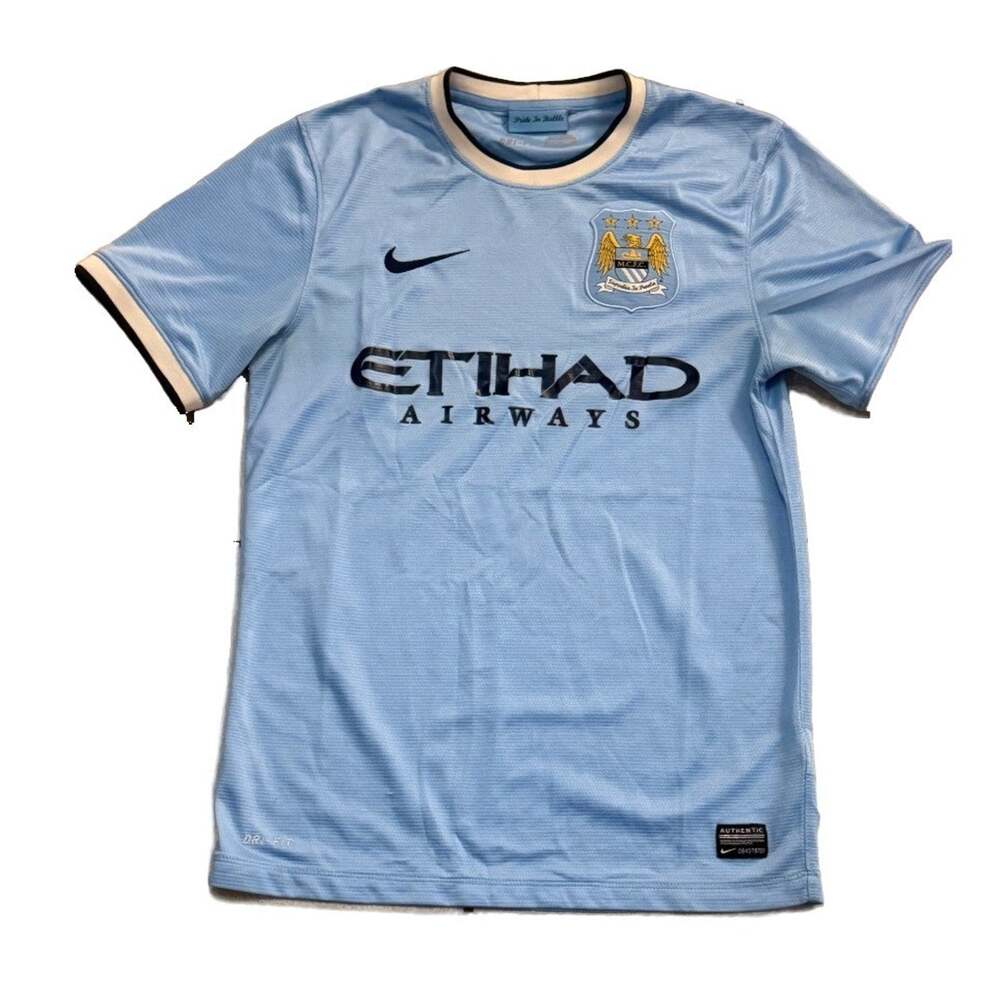 Nike Manchester City 2013-14 Home Soccer Jersey Etihad Men's Small 574863-489